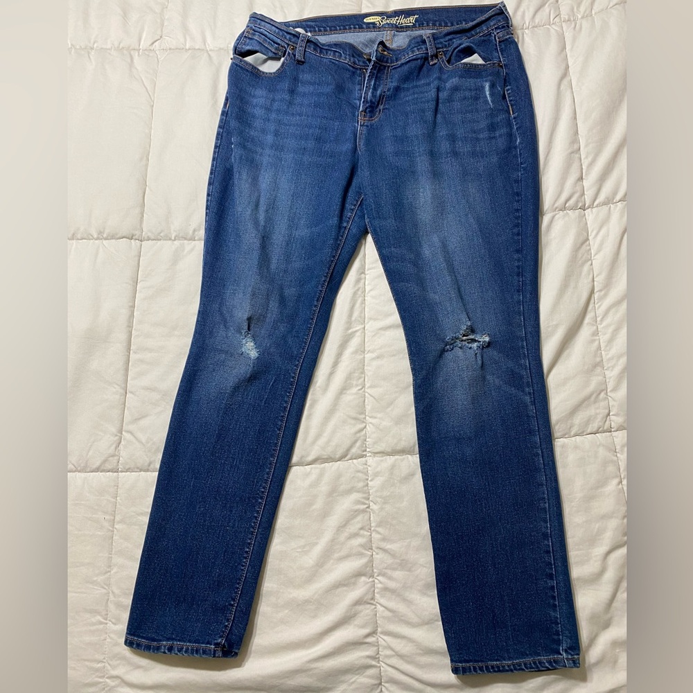 Old Navy Distressed Blue Skinny Jeans
